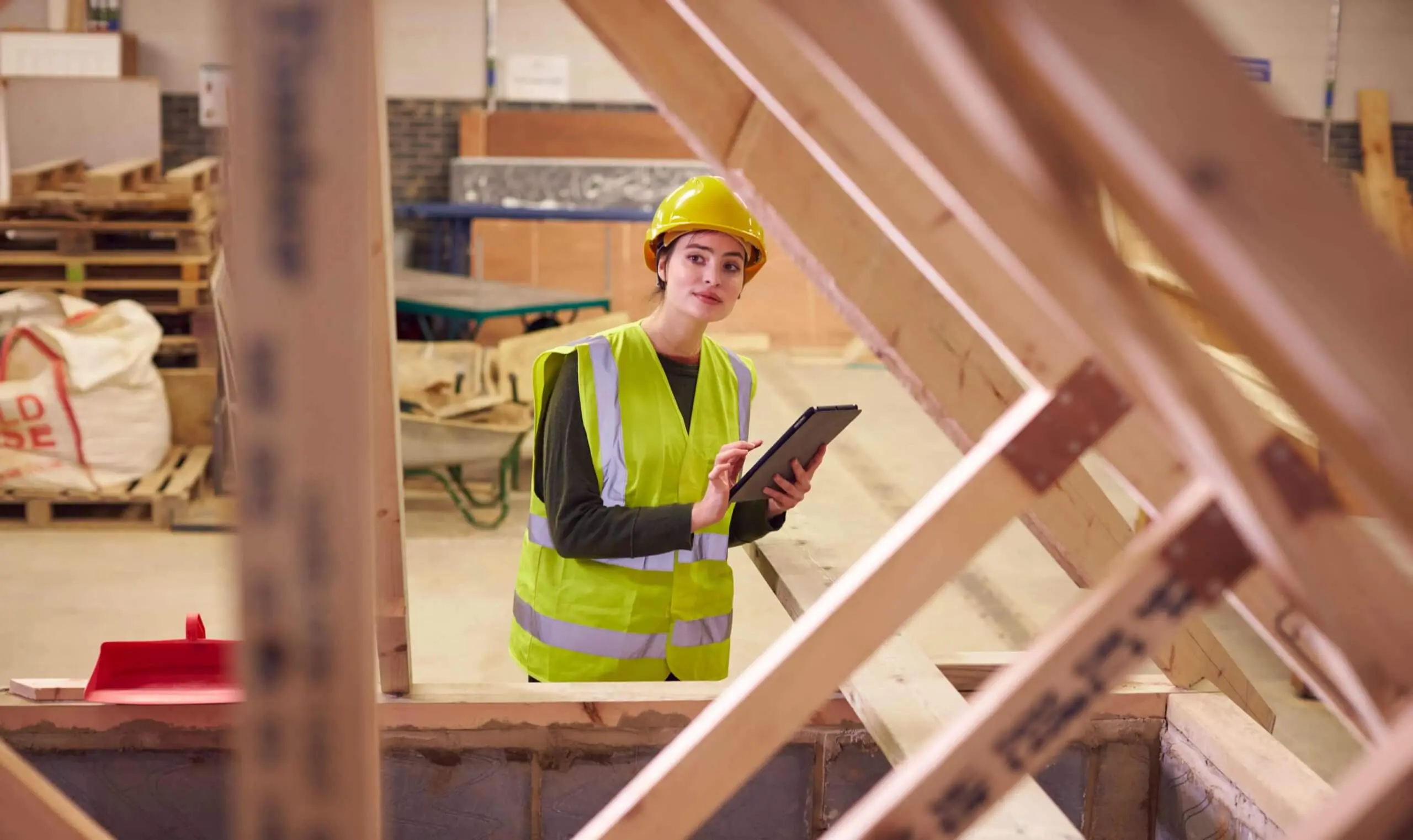 Female safety inspector