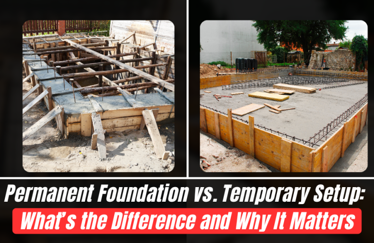 permanent foundation vs. temporary setup